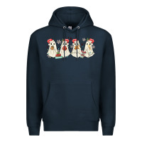 Navy pantasmas mexican christmas ghosts Premium Hoodie - MaliasSmallBusiness