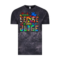 Cloud Black think before you judge autism Vintage Tee - Zillion Design Studio