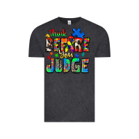 Vintage Black think before you judge autism Vintage Tee - Zillion Design Studio