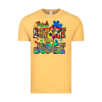 Vintage Mustard think before you judge autism Vintage Tee - Zillion Design Studio