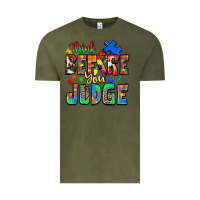 Vintage Olive think before you judge autism Vintage Tee - Zillion Design Studio