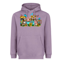 Lavender farm cute animals with sunflower coffee cups Heavyweight Hoodie - NancyCooperArtShop