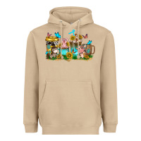 Mushroom farm cute animals with sunflower coffee cups Heavyweight Hoodie - NancyCooperArtShop