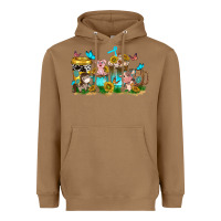 Toasted Coconut farm cute animals with sunflower coffee cups Heavyweight Hoodie - NancyCooperArtShop