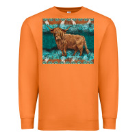 Carrot turquoises gemstones cowhide highland cow Premium Sweatshirt - BarkalooDesign