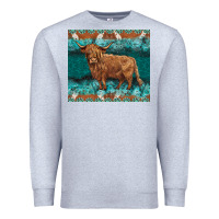 Heather Grey turquoises gemstones cowhide highland cow Premium Sweatshirt - BarkalooDesign
