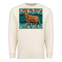 Sandshell turquoises gemstones cowhide highland cow Premium Sweatshirt - BarkalooDesign