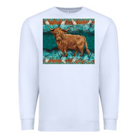 White turquoises gemstones cowhide highland cow Premium Sweatshirt - BarkalooDesign