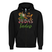 Black san judas tadeo sunflower Zipper Hoodie - JahusDesignShop