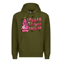 Army Green pink christmas fa la la Premium Hoodie - MaliasSmallBusiness