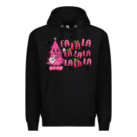 Black pink christmas fa la la Premium Hoodie - MaliasSmallBusiness