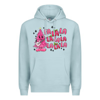 Blue Mist pink christmas fa la la Premium Hoodie - MaliasSmallBusiness