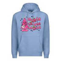 Colony Blue pink christmas fa la la Premium Hoodie - MaliasSmallBusiness
