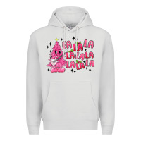 Dove Grey pink christmas fa la la Premium Hoodie - MaliasSmallBusiness