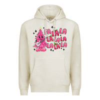 Oatmeal Heather pink christmas fa la la Premium Hoodie - MaliasSmallBusiness