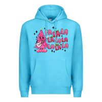 Ocean Blue pink christmas fa la la Premium Hoodie - MaliasSmallBusiness