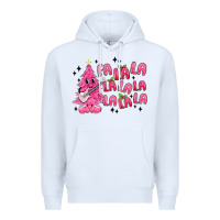 White pink christmas fa la la Premium Hoodie - MaliasSmallBusiness