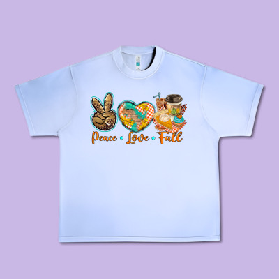 Peace Love Fall Urban Heavy Tee Designed By Barkaloodesign