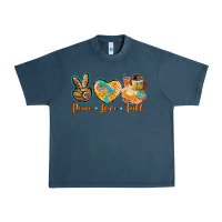 Midnight Navy peace love fall Urban Heavy Tee - BarkalooDesign