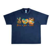 Navy peace love fall Urban Heavy Tee - BarkalooDesign