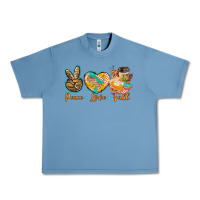 Pebble Blue peace love fall Urban Heavy Tee - BarkalooDesign