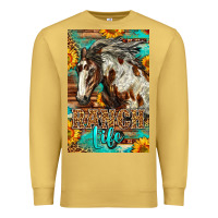 Antique Gold Western Ranch Life Mustang Horse Premium Sweatshirt - LillyAllenDesigns