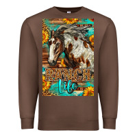 Chestnut Western Ranch Life Mustang Horse Premium Sweatshirt - LillyAllenDesigns