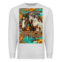 Dove Grey Western Ranch Life Mustang Horse Premium Sweatshirt - LillyAllenDesigns