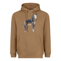 Toasted Coconut wolf Heavyweight Hoodie - LillyAllenDesigns