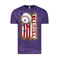 Cloud Purple baseball american flag Vintage Tee - texasbilliewilder