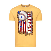 Vintage Mustard baseball american flag Vintage Tee - texasbilliewilder
