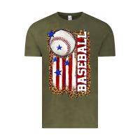Vintage Olive baseball american flag Vintage Tee - texasbilliewilder