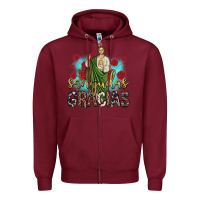 Burgundy san judas gracias Zipper Hoodie - JahusDesignShop