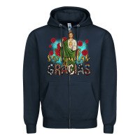 Navy san judas gracias Zipper Hoodie - JahusDesignShop