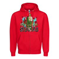 Red san judas gracias Zipper Hoodie - JahusDesignShop