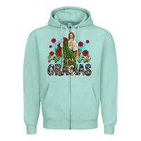Seafoam san judas gracias Zipper Hoodie - JahusDesignShop
