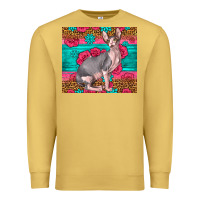 Antique Gold Pink Glitter And Roses Sphynx Cat Premium Sweatshirt - LillyAllenDesigns