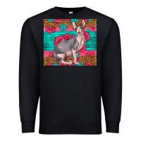 Black Pink Glitter And Roses Sphynx Cat Premium Sweatshirt - LillyAllenDesigns