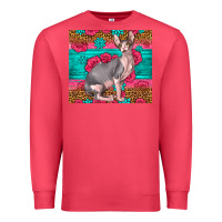 Cardinal Pink Glitter And Roses Sphynx Cat Premium Sweatshirt - LillyAllenDesigns