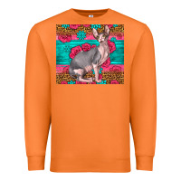 Carrot Pink Glitter And Roses Sphynx Cat Premium Sweatshirt - LillyAllenDesigns