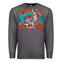 Charcoal Heather Pink Glitter And Roses Sphynx Cat Premium Sweatshirt - LillyAllenDesigns