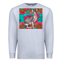 Heather Grey Pink Glitter And Roses Sphynx Cat Premium Sweatshirt - LillyAllenDesigns