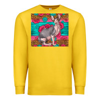 Lemon Pink Glitter And Roses Sphynx Cat Premium Sweatshirt - LillyAllenDesigns