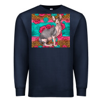 Navy Pink Glitter And Roses Sphynx Cat Premium Sweatshirt - LillyAllenDesigns