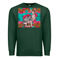 Sports Green Pink Glitter And Roses Sphynx Cat Premium Sweatshirt - LillyAllenDesigns