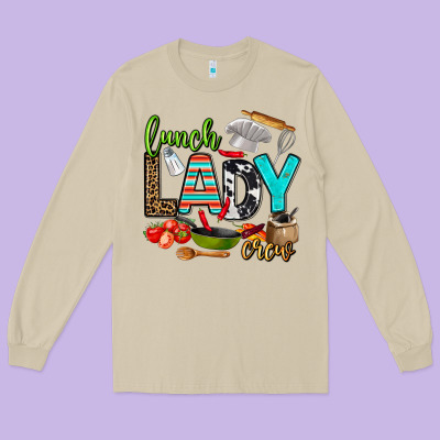 Lunch Lady Crew Long Sleeve Tee Designed By Adodesignshop