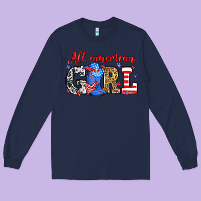 All American Girl Long Sleeve Tee Designed By Neo Western