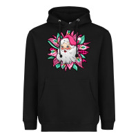 Black pink Christmas Santa Claus sunflower Heavyweight Hoodie - Jasminsmagicworld