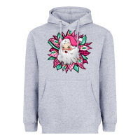 Heather Grey pink Christmas Santa Claus sunflower Heavyweight Hoodie - Jasminsmagicworld