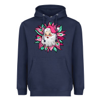 Navy pink Christmas Santa Claus sunflower Heavyweight Hoodie - Jasminsmagicworld